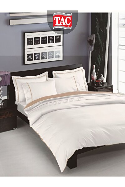 Taç Prestige Ecru Deluxe Satin Double Duvet Cover Set
