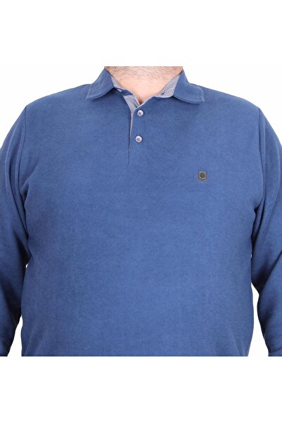 MocGrande Мъжки суитшърт с поло яка, голям размер - 24409 Marin