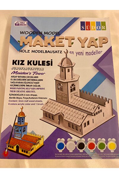 DYA TİCARET 3D Wooden Model - Maiden's Tower Model Painting
