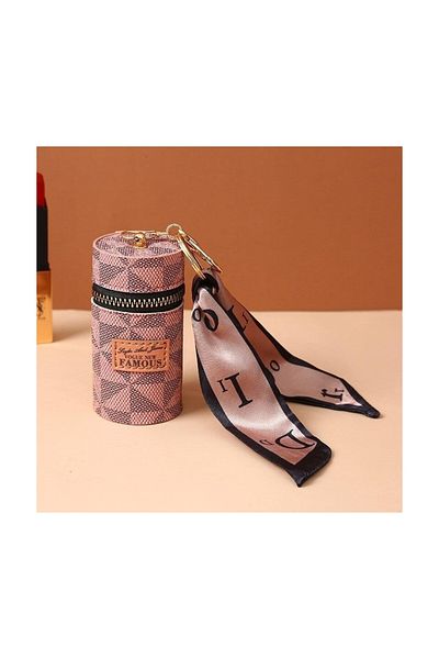 bundle island One Keychain Multi-Purpose Zippered Cylinder Mini Wallet Bag