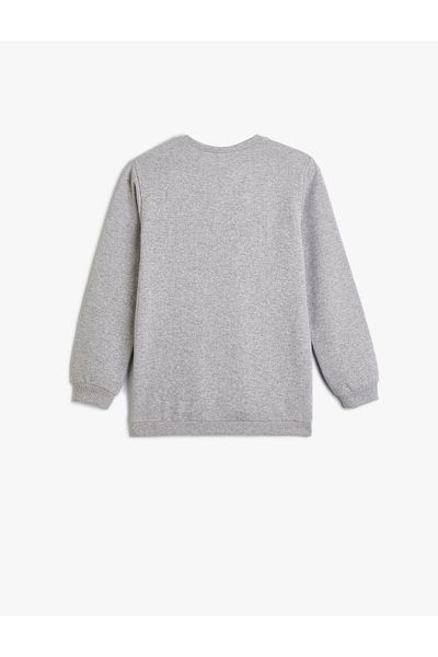 Koton Dinosaur Sweatshirt Crew Neck Long Sleeve Raised Cotton