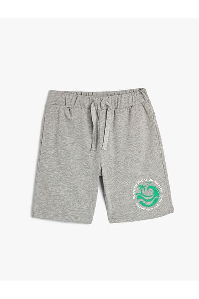 Koton Pantaloni scurți din bumbac imprimat - cu buzunare și talie elastică