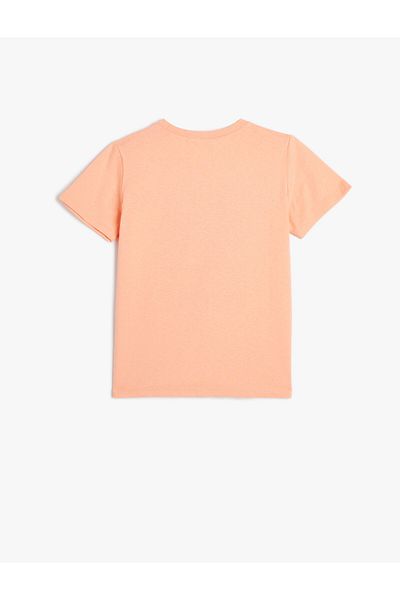 Koton T-Shirt Summer Themed Short Sleeve Crew Neck Cotton