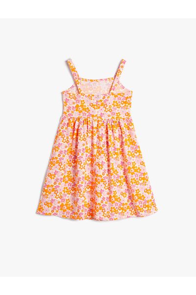 Koton Floral φόρεμα με τιράντες και φερμουάρ στην πλάτη ύφασμα βισκόζης