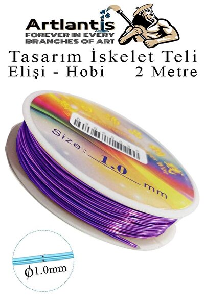 Artlantis Renkli Tel Tasarım İskelet Teli 1.0mm 2 Metre 1 Adet Elişi Hobi El ...