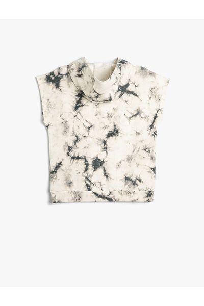 Koton Kapuzen-Athlet, saisonales Batikmuster, Kängurutasche, Baumwolle