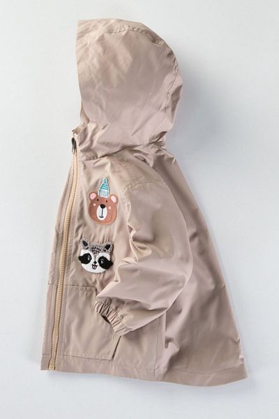 MDM Panda Bear Print Cotton Lined Raincoat Coat for Baby Girls Boys - Hooded and Pocketed