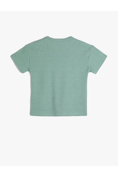 Koton Tricou Imprimat mânecă scurtă Decolteu Crew Texturat