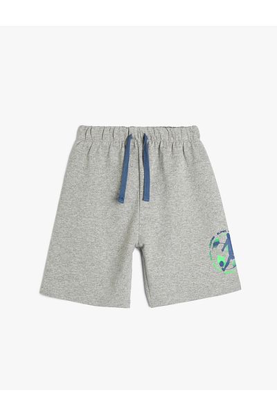 Koton Shorts Football Themed Print Detailed Tie Waist