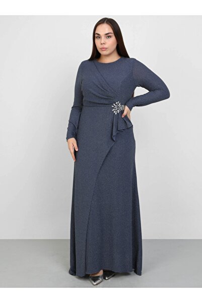 ALİA Rochie de Seara Marime Plus Bleumarin - Alia