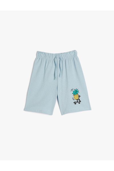 Koton Shorts Pineapple Printed Waist Tied Cotton
