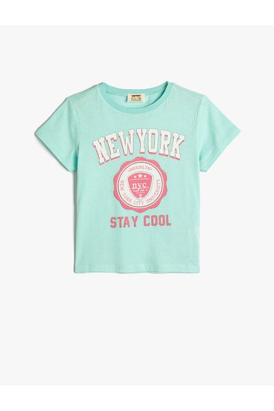 Koton T-Shirt New York Printed Short Sleeve Crew Neck Cotton
