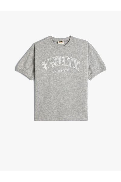 Koton Bedrucktes T-Shirt „Washington City“ – kurze Ärmel mit Rundhalsausschnitt