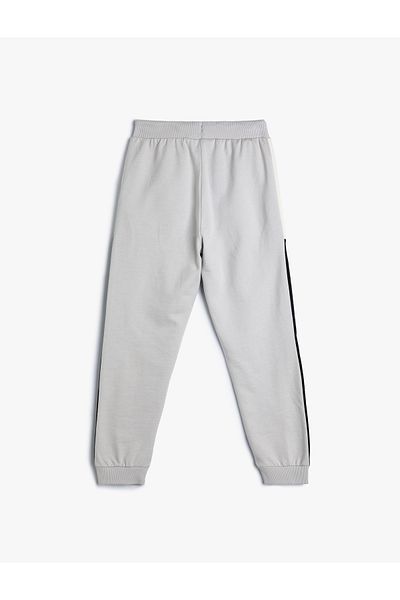 Koton Jogger Pantaloni de sport Buzunar Cravata Talie Culoare Contrast Bumbac