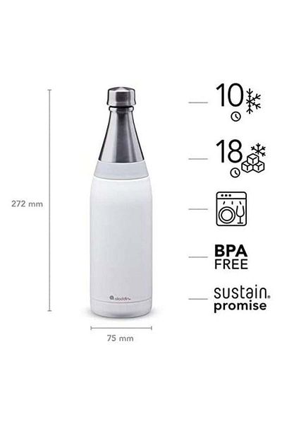 Aladdin Bílá láhev na vodu Fresco Thermavac – 0,6l