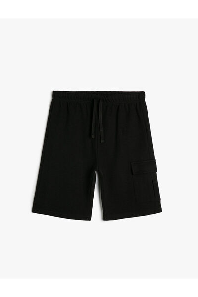 Koton Pantaloni scurți de bază cu cravată în talie și detaliu pentru buzunar ...