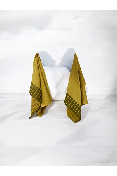 DATÇAS çizgili desenli el yüz havlusu