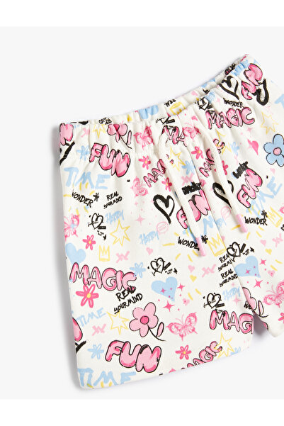 Koton Şort Baskı Detaylı Beli Bağlamalı