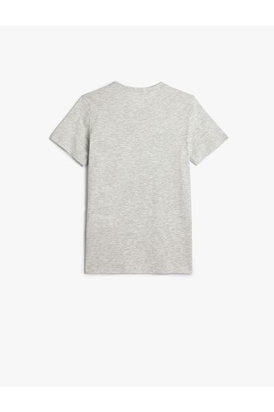 Koton T-Shirt Short Sleeve Slogan Printed Crew Neck Cotton