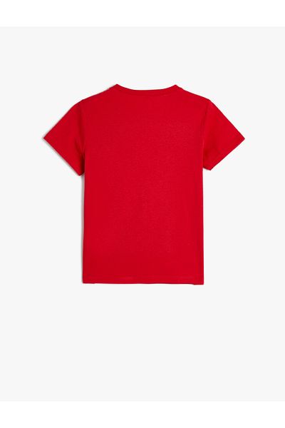Koton Cotton Short Sleeve T-Shirt - Crew Neck, Slogan Printed