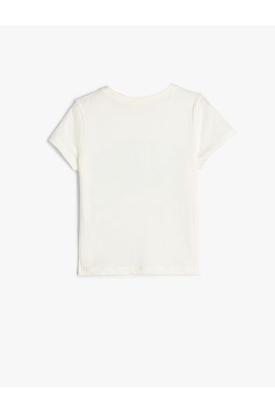 Koton T-Shirt mit Paris-Stadt-Print, kurzärmlig, Rundhalsausschnitt, Baumwolle