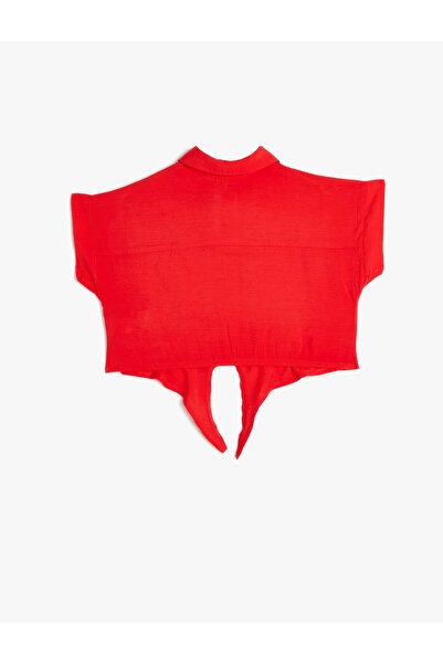 Koton Shirt Short Sleeve Tie Front Pocket Modal Blend