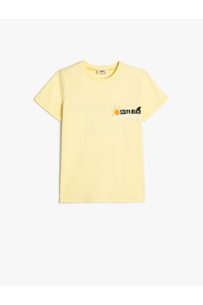 Koton T-Shirt Short Sleeve Crew Neck Printed Cotton