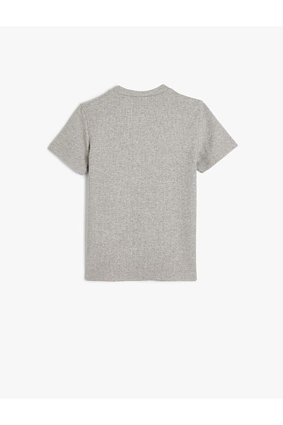 Koton T-Shirt Basketball Printed Short Sleeve Textured