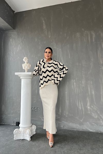 LİLA İSTANBUL Crew Neck and Bat Sleeve Double Knitwear Dress - Standard Size S/M/L/Xl