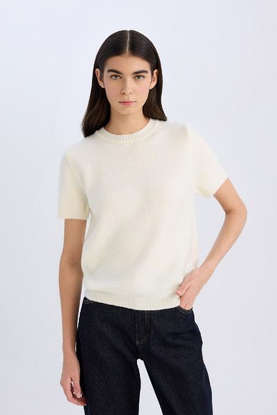 DeFacto Crew Neck Regular Fit Knitwear Sweater - Short Sleeve T-Shirt E3214Ax24Wn
