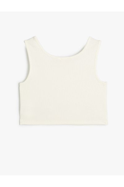 Koton Crop Athlete Heart Window Detailed Sleeveless Ribbed