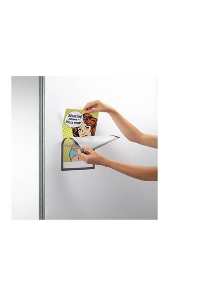 Hdg 1Pc Magnetic Fireplace Magnetic Document Holder Clear Magnet Fireplace File 30X42Cm - Black Edge