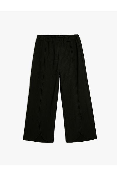 Koton Basic Hose Weites Bein Elastischer Bund Strukturiert