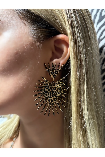 Dorsla Accessories أقراط الفهد المعدنية من سلسلة Vip
