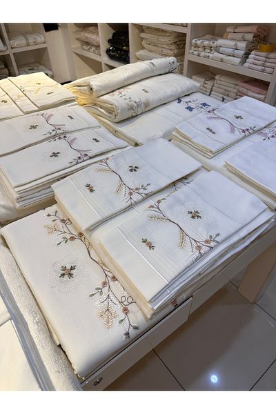 incisecrethome New Design Handcrafted Set Pique and Duvet Cover Set 7 Pieces
