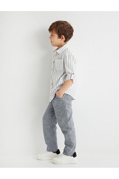 Koton Linen Trousers Tie Waist Pocket