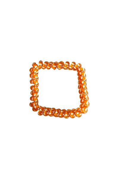 little Luv Narandžasta boja Tačkasti dezen komad spiralne gumene kopče