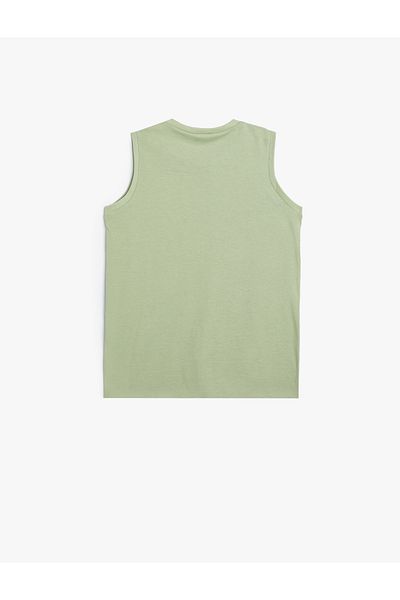 Koton Baumwoll-Tanktop mit Rundhalsausschnitt – kurze Ärmel mit Skateboard-Motiv