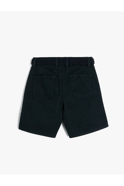 Koton Chino Shorts with Belt Detail and Pockets Cotton