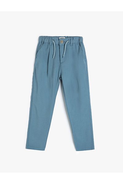 Koton Pantaloni de bază din țesătură de viscoză cu buzunare - legat în talie
