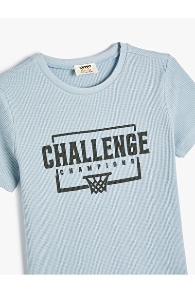 Koton Basketbalové bavlněné tričko s krátkým rukávem s potiskem