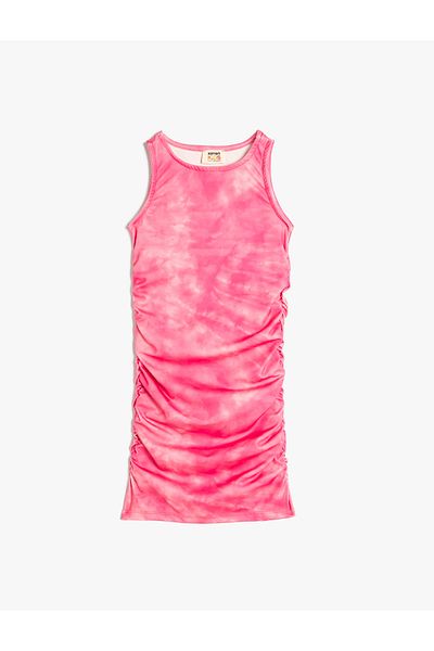 Koton Strappy Tie-dye Patterned Slim Pencil Dress