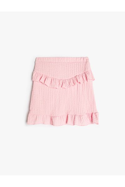 Koton Skirt Ruffle Detailed Elastic Waist Textured