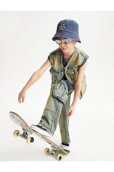Koton Cargo Jeans Pockets with Stitching Detail Cotton