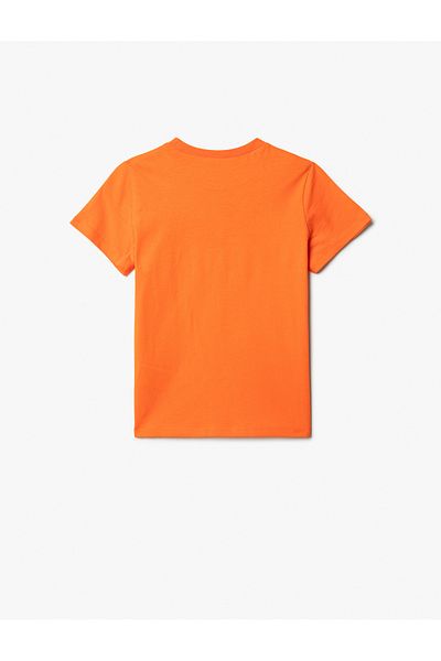 Koton Cotton Short Sleeve T-Shirt - Crew Neck, Slogan Printed