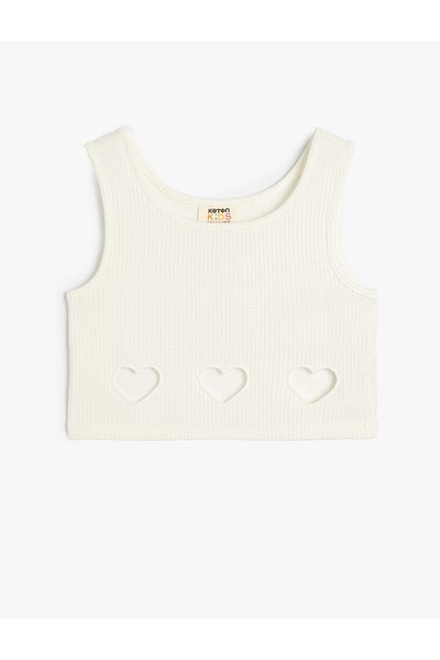 Koton Crop Athlete Heart Window Detailed Sleeveless Ribbed