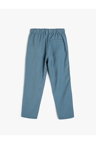 Koton Pantaloni de bază din țesătură de viscoză cu buzunare - legat în talie