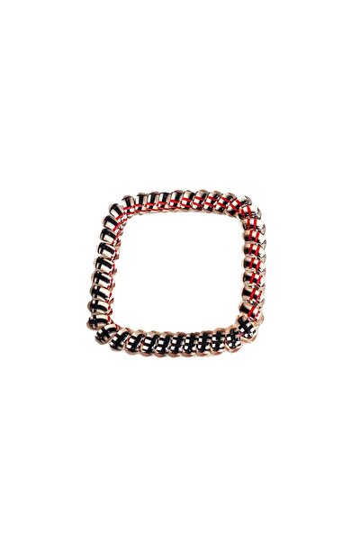 little Luv Κρεμ χρώμα Μαύρη ριγέ σπειροειδής πόρπη από καουτσούκ