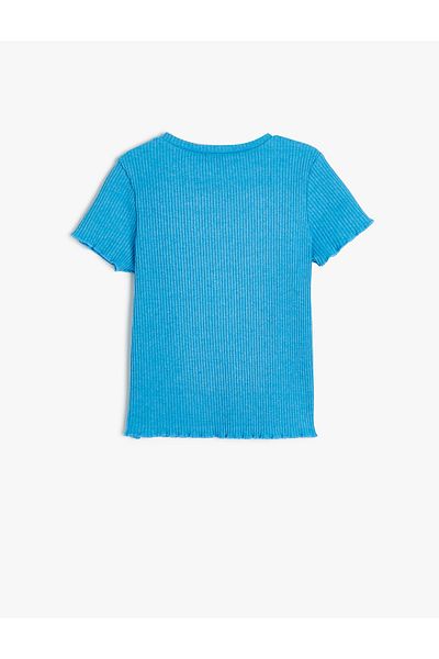 Koton Tricou cu imprimeu cu mânecă scurtă, cu detaliu și decolteu