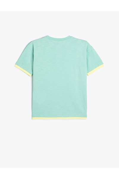 Koton T-Shirt Skateboard Themed Slogan Printed Short Sleeve Cotton